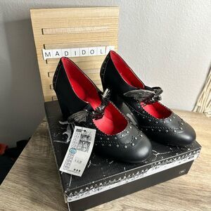 Pleaser Demonia Women’s Vivika 11 Bat Buckle Studded Heels New in Box
